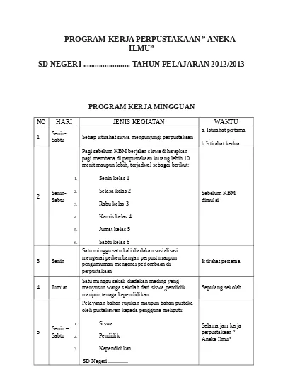 Detail Contoh Laporan Bulanan Perpustakaan Nomer 12