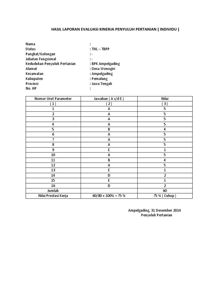 Detail Contoh Laporan Evaluasi Kerja Nomer 28