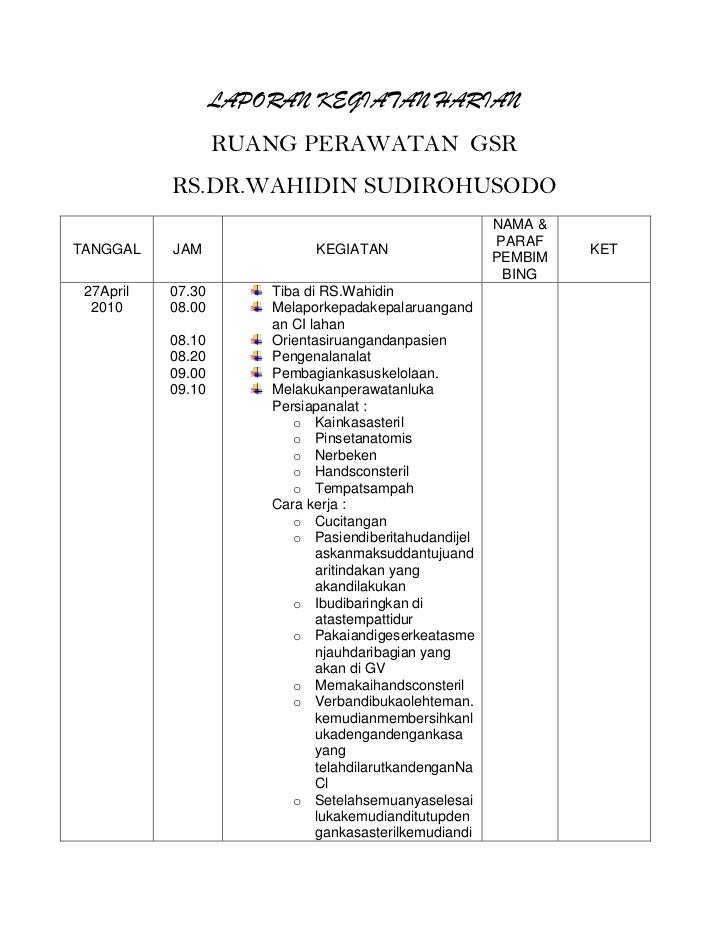 Detail Contoh Laporan Harian Nomer 13