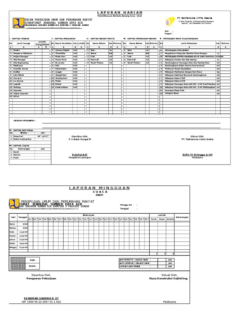 Detail Contoh Laporan Harian Nomer 14