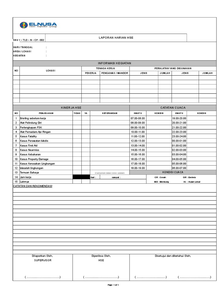 Detail Contoh Laporan Harian Nomer 16