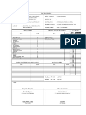 Detail Contoh Laporan Harian Nomer 35