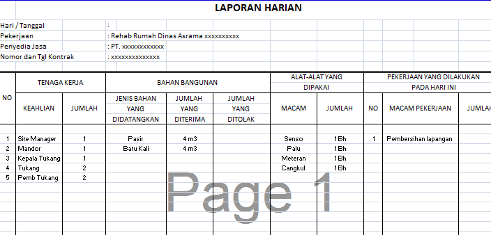 Download Contoh Laporan Harian Nomer 4