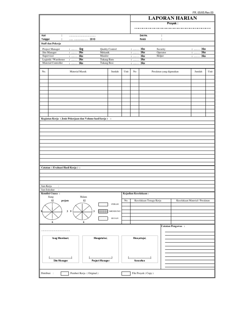 Detail Contoh Laporan Harian Nomer 43
