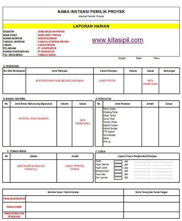 Detail Contoh Laporan Harian Nomer 6