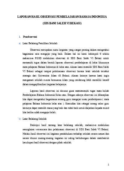 Detail Contoh Laporan Hasil Observasi Nomer 58