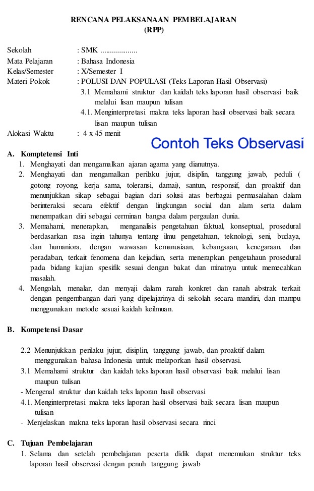 Detail Contoh Laporan Hasil Observasi Singkat Nomer 2