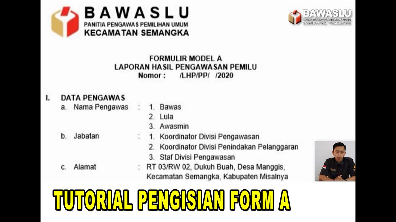 Detail Contoh Laporan Hasil Pengawasan Pemilu Form A Nomer 5