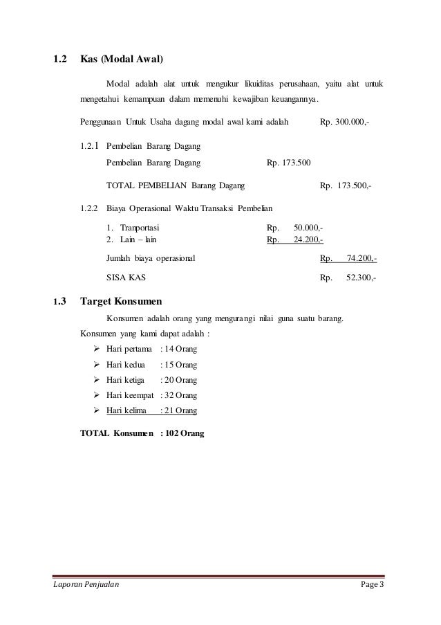 Detail Contoh Laporan Hasil Penjualan Nomer 18