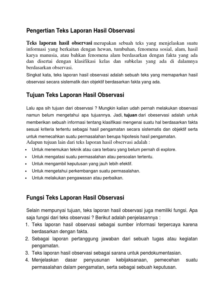 Detail Contoh Laporan Hasil Teks Observasi Nomer 21