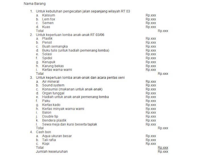 Detail Contoh Laporan Kas Rt Nomer 38