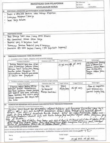 Detail Contoh Laporan Kecelakaan Kerja Nomer 25