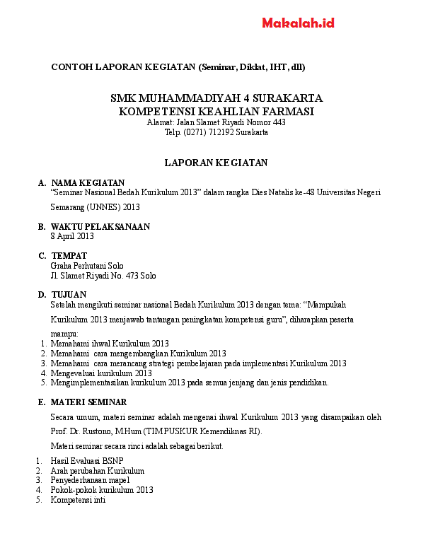 Detail Contoh Laporan Kegiatan Ekstrakurikuler Nomer 27