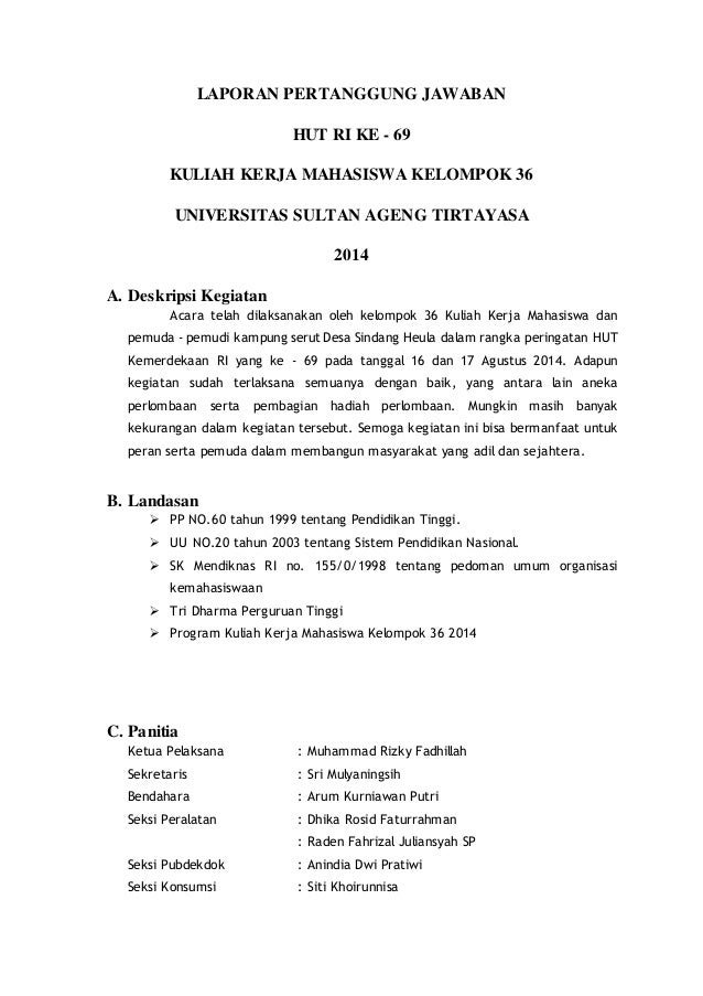 Detail Contoh Laporan Kegiatan Lomba Nomer 44