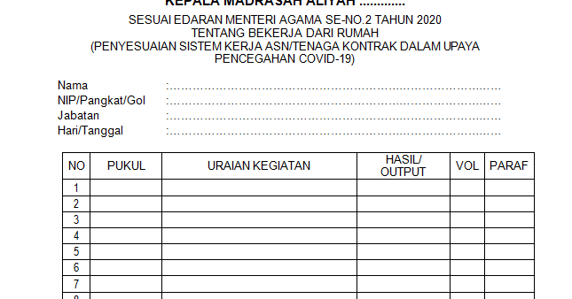 Detail Contoh Laporan Kerja Harian Nomer 54