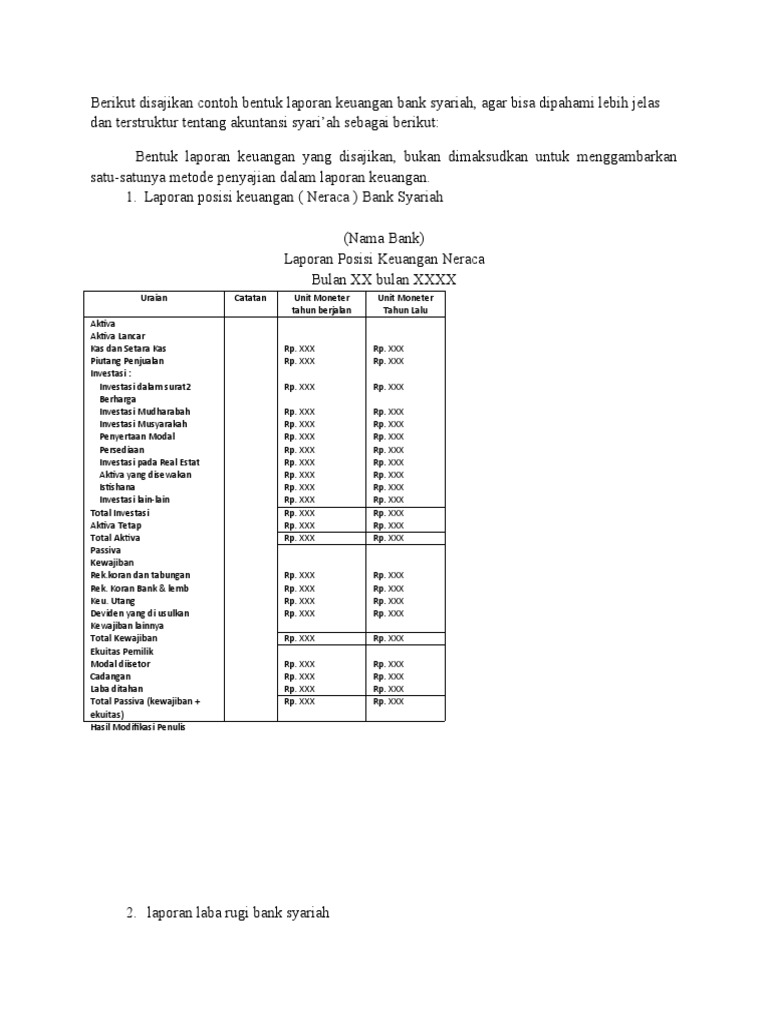 Download Contoh Laporan Keuangan Bank Syariah Nomer 2