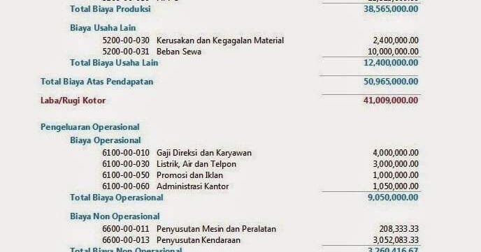 Detail Contoh Laporan Keuangan Laba Rugi Nomer 28