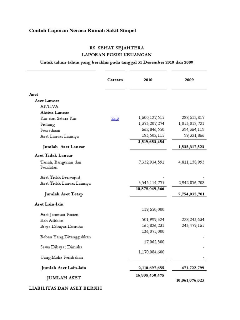 Detail Contoh Laporan Keuangan Rumah Sakit Swasta Nomer 5