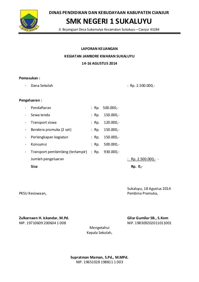 Detail Contoh Laporan Keuangan Sekolah Nomer 34