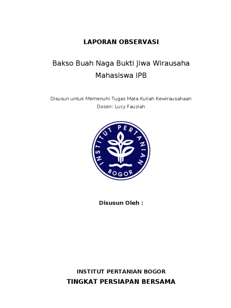 Detail Contoh Laporan Kewirausahaan Koleksi Nomer 19 9337