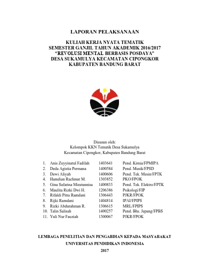 Detail Contoh Laporan Kkn Tematik Nomer 12