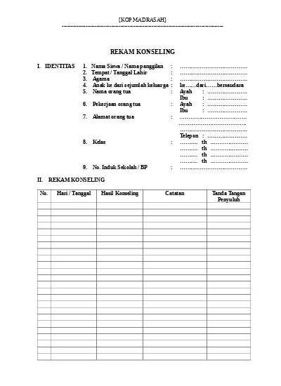 Detail Contoh Laporan Konseling Individu Nomer 34