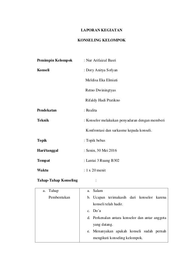 Detail Contoh Laporan Konseling Individu Nomer 44