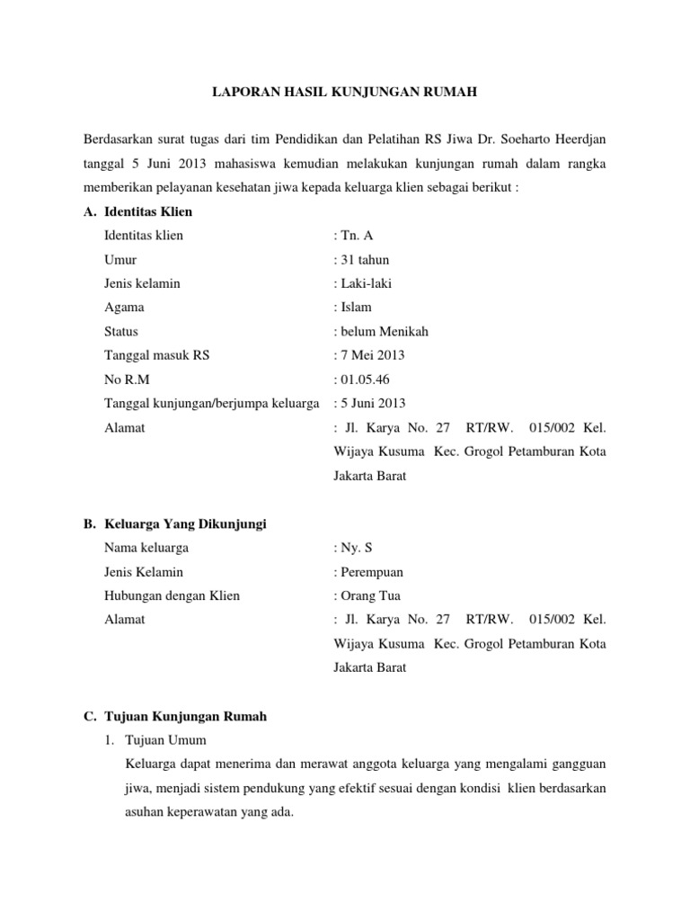 Detail Contoh Laporan Kunjungan Singkat Nomer 4