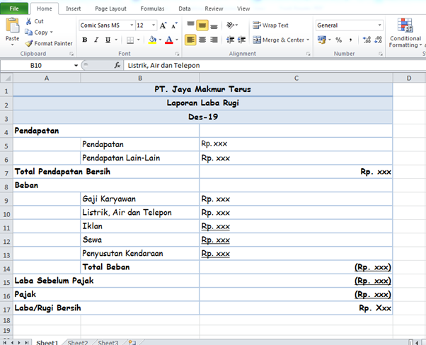Detail Contoh Laporan Laba Rugi Perusahaan Nomer 44