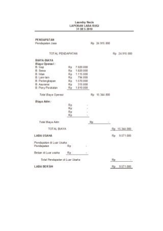 Detail Contoh Laporan Laba Rugi Sederhana Nomer 19