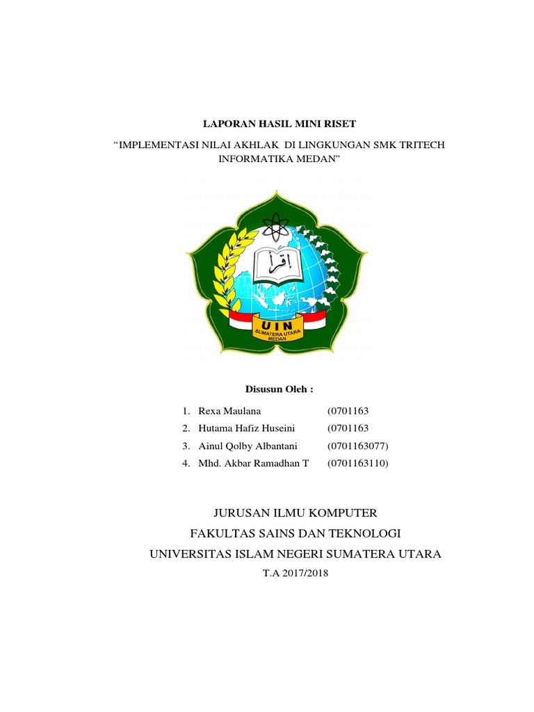 Detail Contoh Laporan Mini Riset Nomer 4