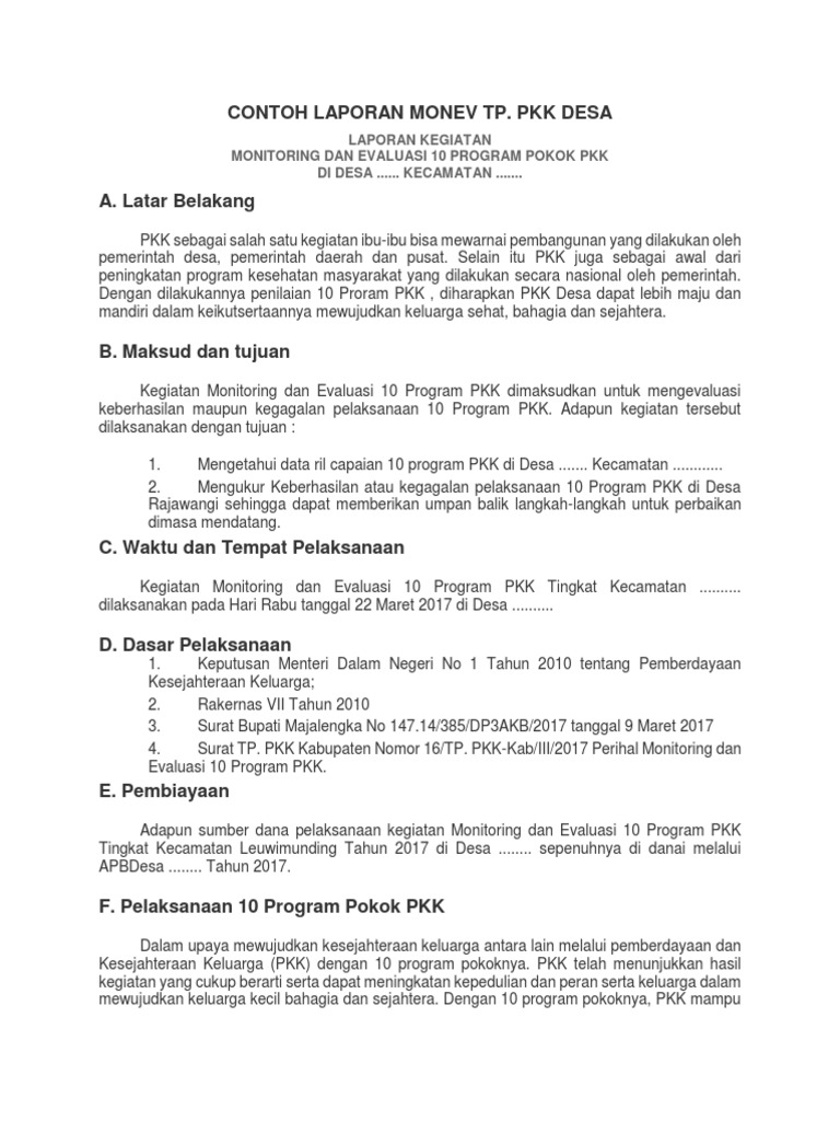 Detail Contoh Laporan Monitoring Dan Evaluasi Nomer 4