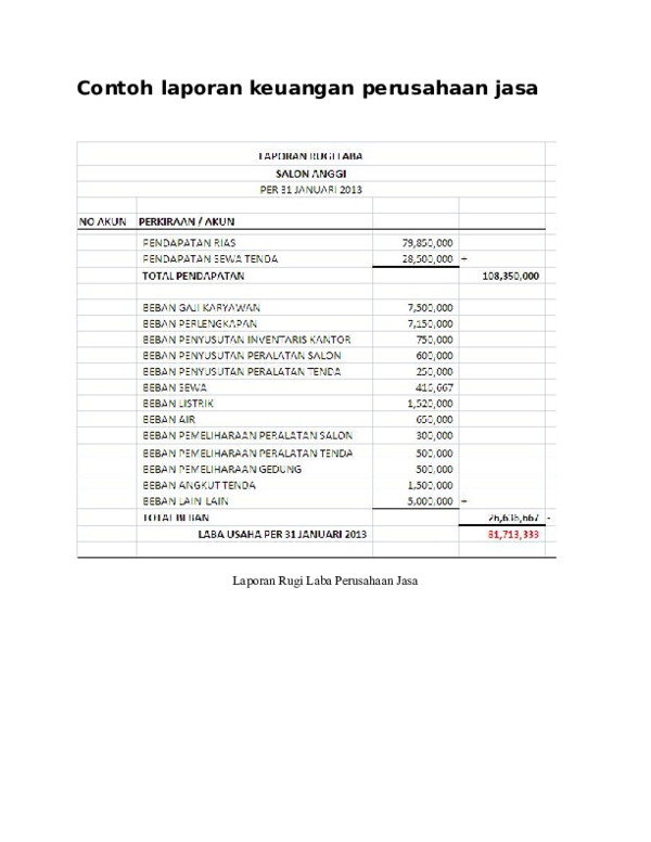 Detail Contoh Laporan Neraca Perusahaan Jasa Nomer 43