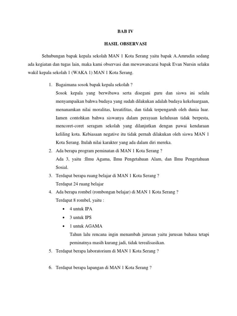 Detail Contoh Laporan Observasi Nomer 20