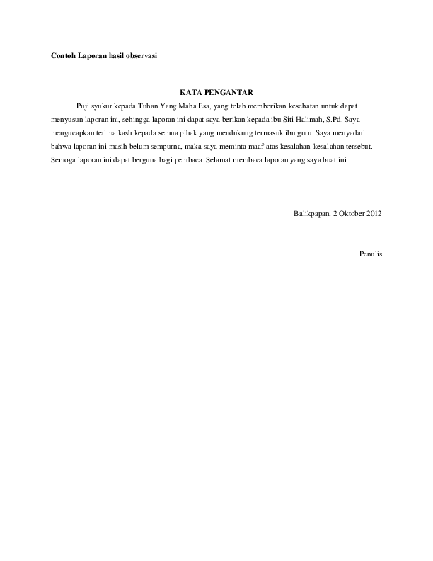 Detail Contoh Laporan Observasi Nomer 54