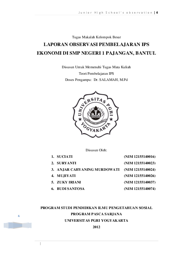 Detail Contoh Laporan Observasi Sekolah Dasar Nomer 14