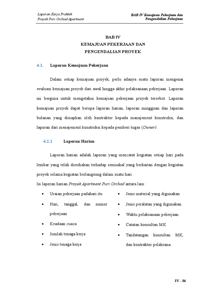 Detail Contoh Laporan Pekerjaan Proyek Nomer 41