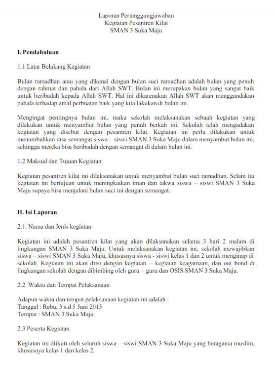 Detail Contoh Laporan Pelaksanaan Kegiatan Usaha Nomer 21