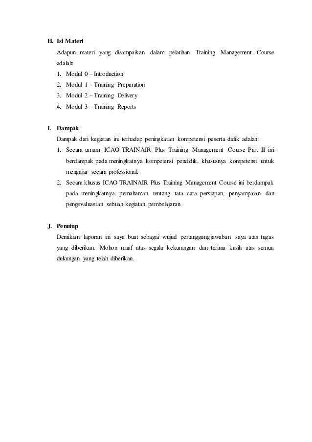 Detail Contoh Laporan Pelatihan Nomer 9