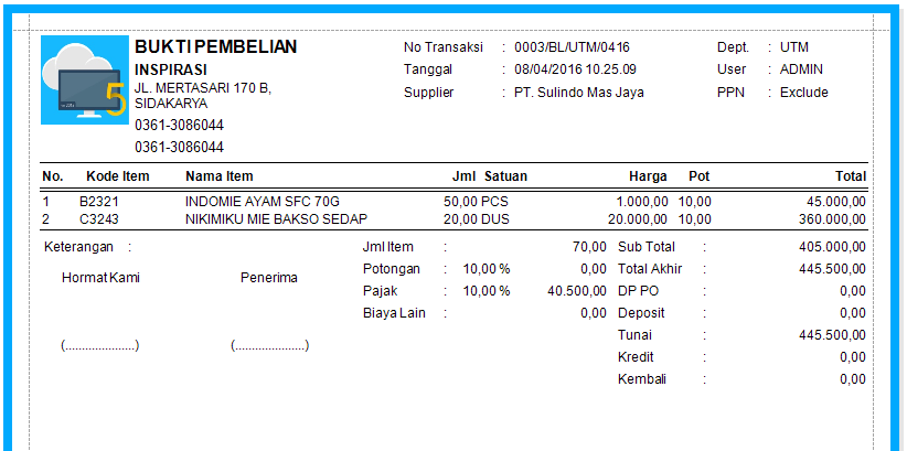 Detail Contoh Laporan Pembelian Barang Nomer 23