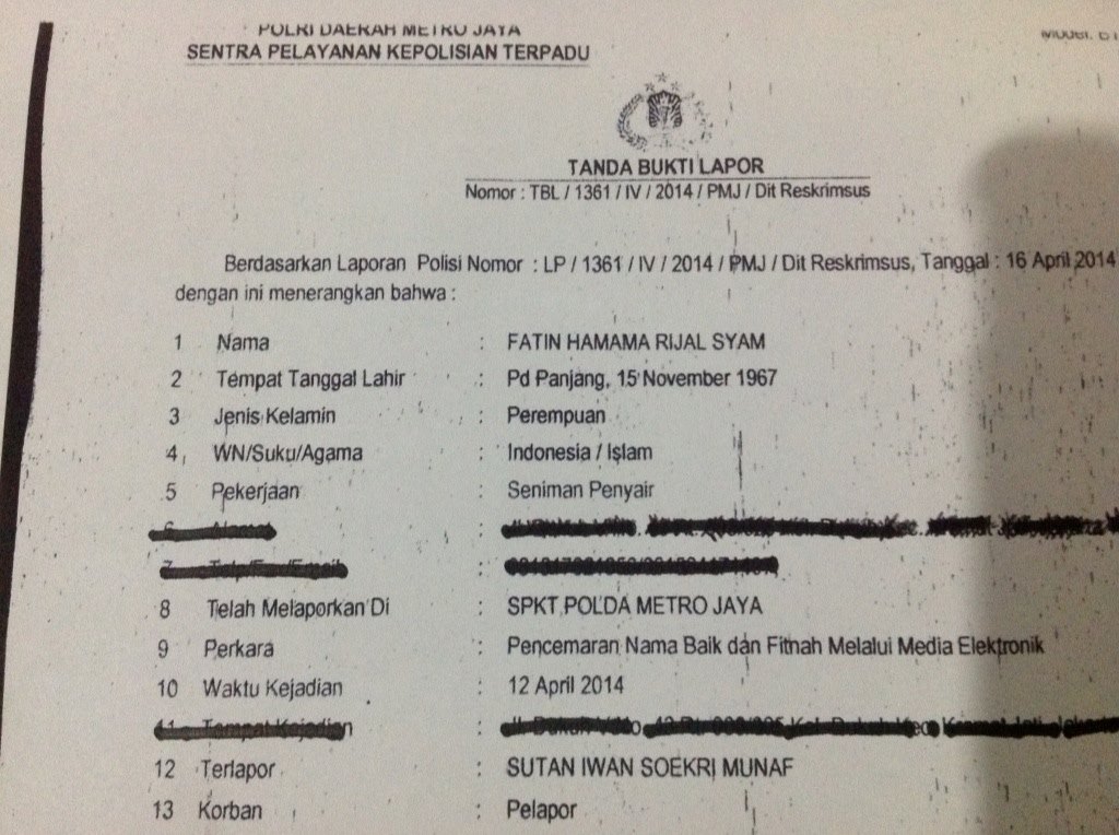 Detail Contoh Laporan Pencemaran Nama Baik Nomer 46