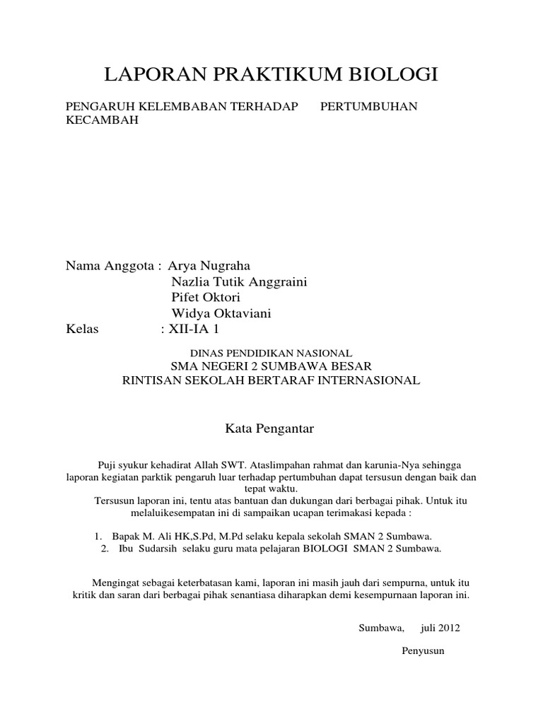 Contoh Laporan Penelitian Biologi - 56+ Koleksi Gambar