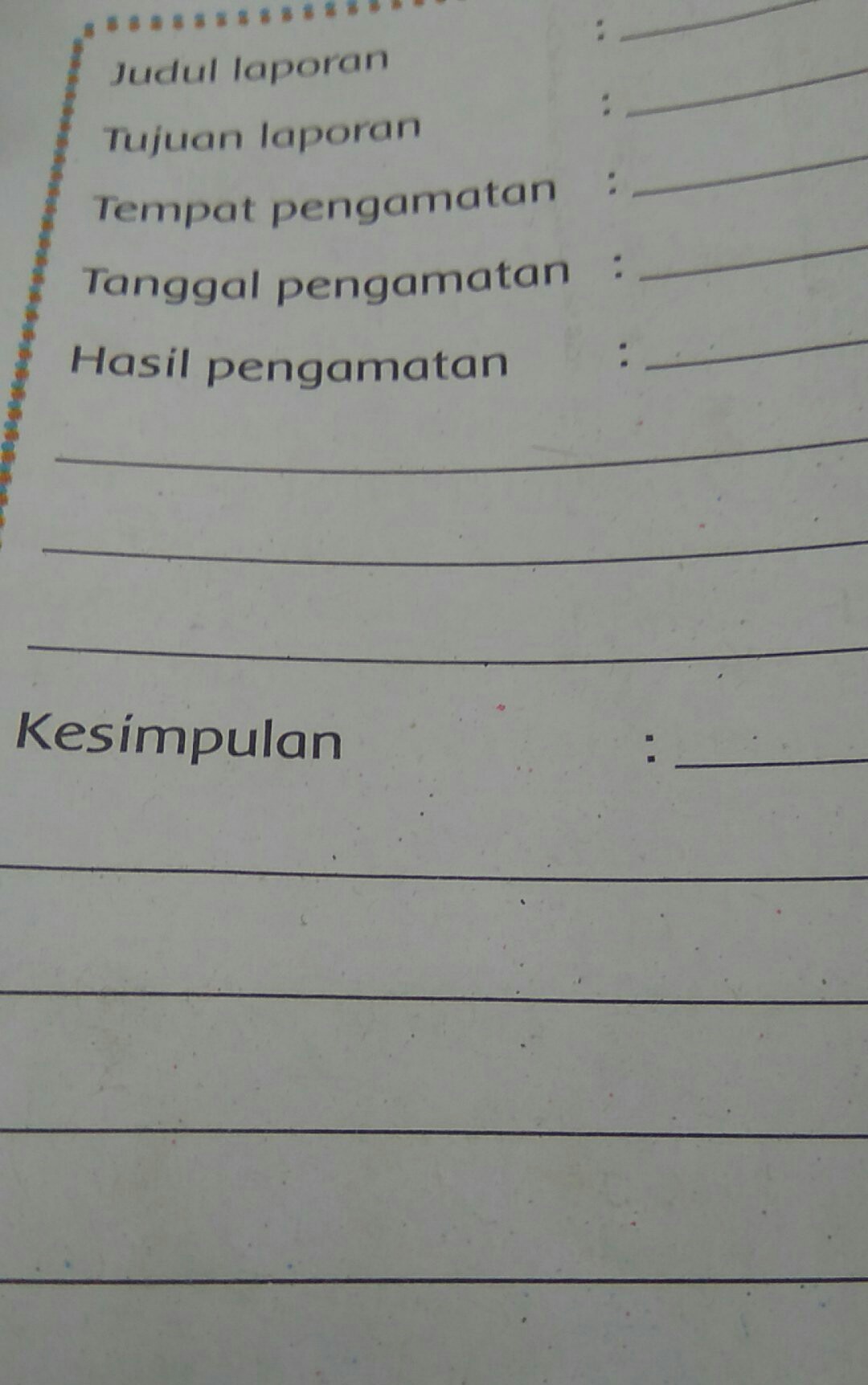 Detail Contoh Laporan Pengamatan Sederhana Nomer 3