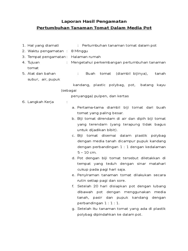 Detail Contoh Laporan Pengamatan Tumbuhan Nomer 10