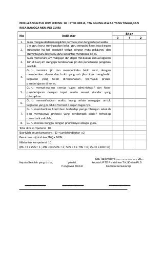 Detail Contoh Laporan Penilaian Kinerja Kepala Sekolah Nomer 9