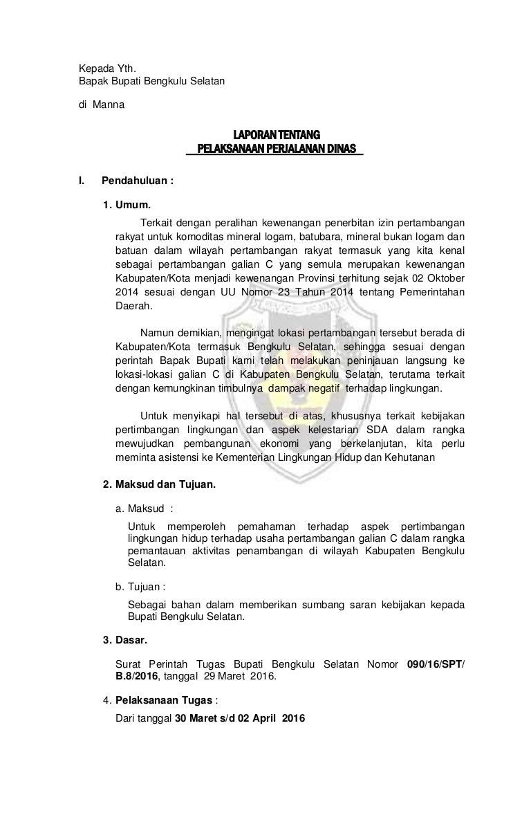 Contoh Laporan Perjalanan - KibrisPDR