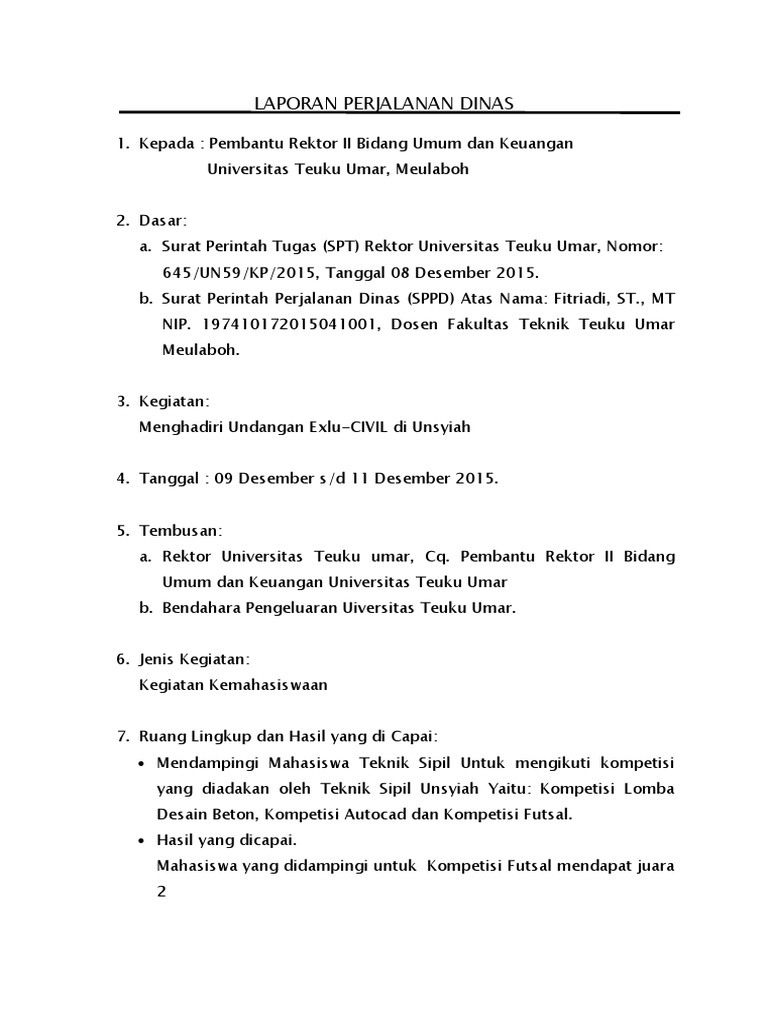 Detail Contoh Laporan Perjalanan Nomer 38