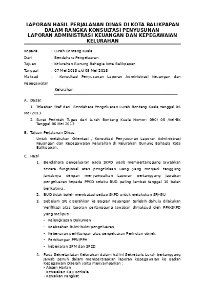 Detail Contoh Laporan Perjalanan Dinas Nomer 26