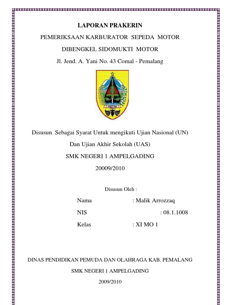 Detail Contoh Laporan Pkl Otomotif Nomer 20