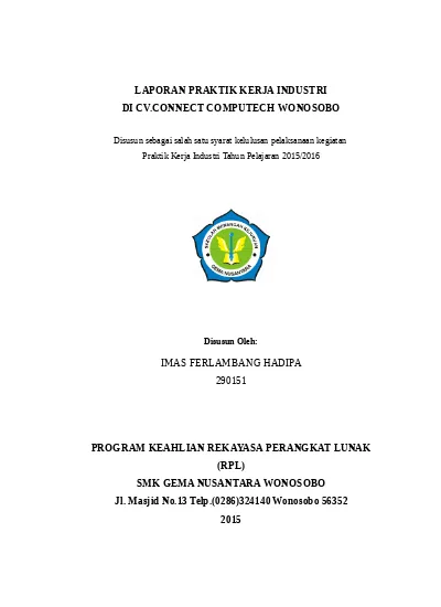 Detail Contoh Laporan Pkl Smk Nomer 23